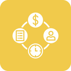 Time Management Multicolor Round Corner Glyph Inverted Icon