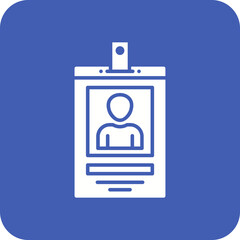 Id Card Multicolor Round Corner Glyph Inverted Icon