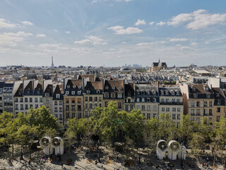overhead view of Paris