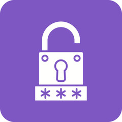 Password Key Multicolor Round Corner Glyph Inverted Icon