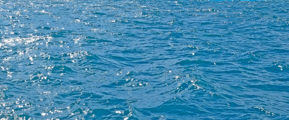 Water surface of the mediterranean sea during high tide