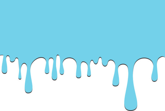 &Eacute;coulement d'un liquide formant des gouttelettes d'eau de peinture ou d'encre. Couleur facile &agrave; modifier. Illustration vectorielle