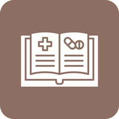 Medical Book Multicolor Round Corner Glyph Inverted Icon