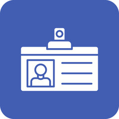 Student Card Multicolor Round Corner Glyph Inverted Icon