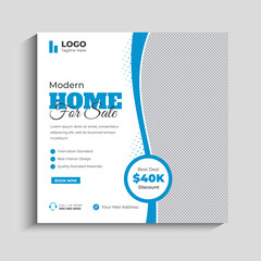 Real estate social media post web banner template design