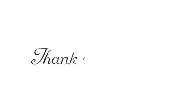 Thank you so much - Handwritten animated phrase isolated on white background