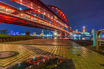神戸大橋（Kobe Bridge） - obrazy, fototapety, plakaty