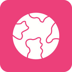 Planet Earth Multicolor Round Corner Glyph Inverted Icon