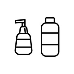 Sanitizer set icon. Liquid soap, bottle, water, drink, dishwashing, chemistry, solution, antiseptic. Personal hygiene concept. Vector line icon for Business and Advertising