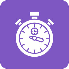 Stopwatch Multicolor Round Corner Glyph Inverted Icon