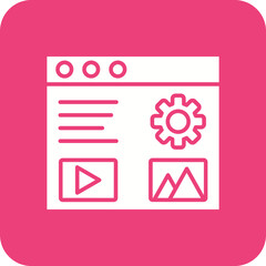 Content Management Multicolor Round Corner Glyph Inverted Icon