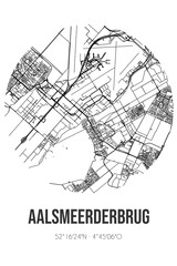 Fototapeta na wymiar Abstract street map of Aalsmeerderbrug located in Noord-Holland municipality of Haarlemmermeer. City map with lines
