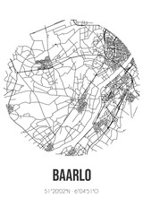 Fototapeta na wymiar Abstract street map of Baarlo located in Limburg municipality of Peel en Maas. City map with lines