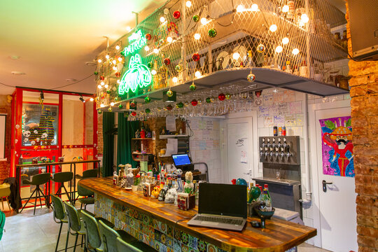 Mexican Restaurant Interior. Bar Counter