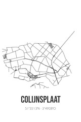 Abstract street map of Colijnsplaat located in Zeeland municipality of Noord-Beveland. City map with lines