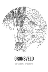 Abstract street map of Gronsveld located in Limburg municipality of Eijsden-Margraten. City map with lines