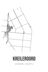 Abstract street map of Kreileroord located in Noord-Holland municipality of Hollands Kroon. City map with lines