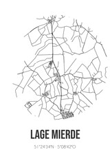 Abstract street map of Lage Mierde located in Noord-Brabant municipality of Reusel-DeMierden. City map with lines