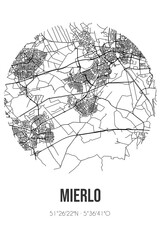 Abstract street map of Mierlo located in Noord-Brabant municipality of Geldrop-Mierlo. City map with lines