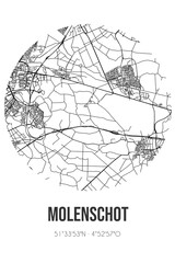 Abstract street map of Molenschot located in Noord-Brabant municipality of Gilze en Rijen. City map with lines