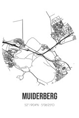 Abstract street map of Muiderberg located in Noord-Holland municipality of GooiseMeren. City map with lines
