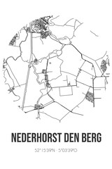 Abstract street map of Nederhorst den Berg located in Noord-Holland municipality of Wijdemeren. City map with lines