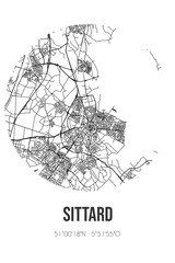 Abstract street map of Sittard located in Limburg municipality of Sittard-Geleen. City map with lines