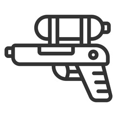 Water gun with reservoir - icon, illustration on white background, outline style