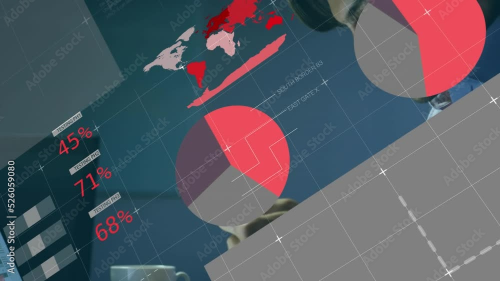 Poster animation of statistics and data processing over network of connections