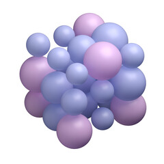 Cube formed by a group of pastel colored balls. Icon 