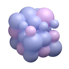 Cube formed by a group of pastel colored balls. Icon 