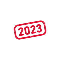 2023 rubber stamp vector with grunge texture and clean design. Color can be esasily changed.