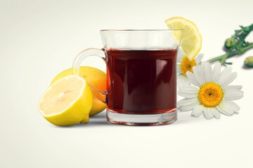 Aesthetic brunch of tea time, herbal tea, natural sustainable eco-friendly lifestyle.