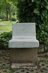 stone bench in city park