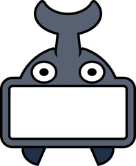 cute horned beetle animal board vector illustration design