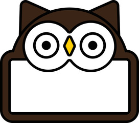 cute owl animal board vector illustration design