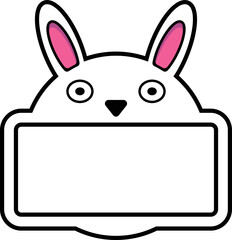 cute rabbit animal board vector illustration design