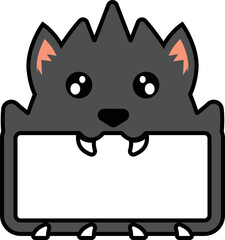 cute wolf animal board vector illustration design
