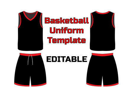 Basketball Uniform Jersey Shorts Editable Template