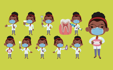 Dentist character and dental care concept