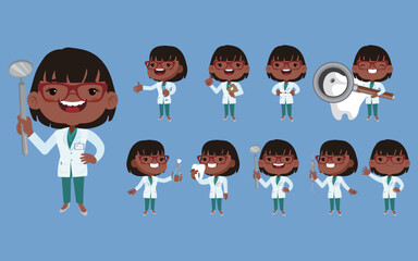 Dentist character and dental care concept