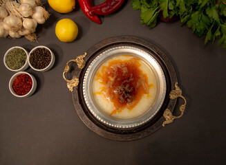 Traditional Turkish Soup Kelle Paca stock photo stock photo