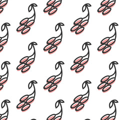 Barberry seamless vector pattern. Summer organic berries background. Trendy childish pattern with berries for design, poster, textile. Vector illustration with fruits vegetarian healthy. Red eco 