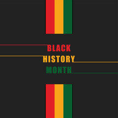 Fototapeta premium Black History Month background. Vector illustration of design template for national holiday. Annual celebration in february in USA and Canada, october in UK vector illustration