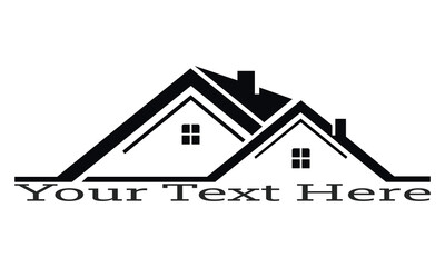 Buildings flat illustration, real estate icon showing residential area. Home and house design vector illustration.