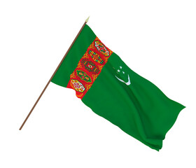 Background for designers, illustrators. National Independence Day. Flags of Turkmenistan