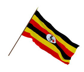 Background for designers, illustrators. National Independence Day. Flags of Uganda