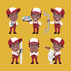 Plumber character with different poses