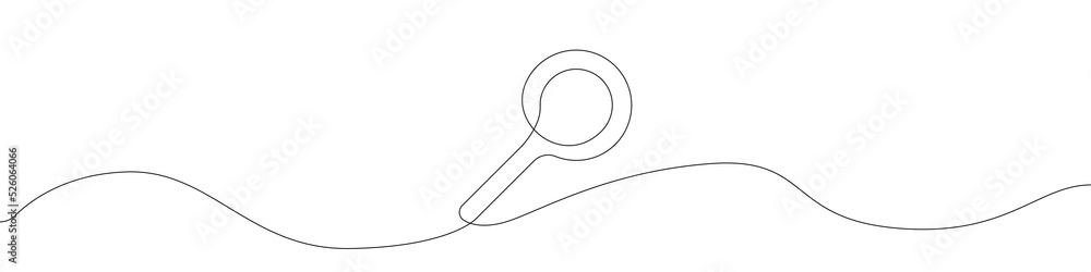 Poster magnifying glass icon line continuous drawing vector. one line magnifying glass icon vector backgrou