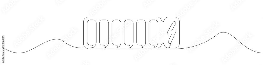 Poster battery icon line continuous drawing vector. one line battery icon vector background. battery icon. 